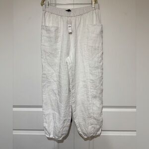 J. Crew White Linen Pants